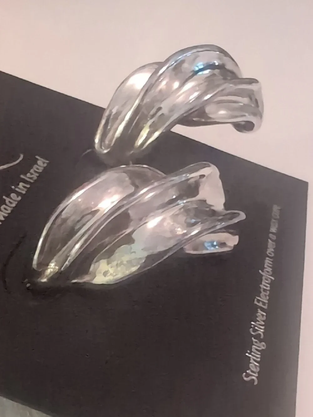 Electroform Silver Twisted Earrings - Silver - Picture 3 of 4